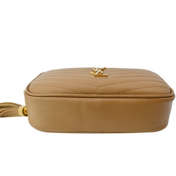 YVES SAINT LAURENT  Mini Lou Grain De Poudre Camera Crossbody Bag Dark Natural - Picture 8 of 11